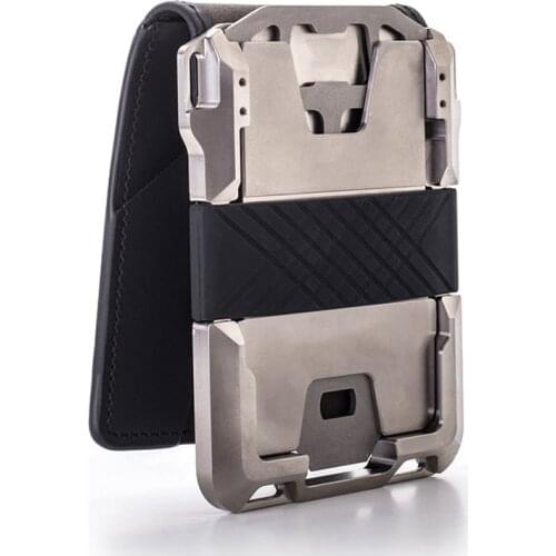 SEMORID Leather Skin Rfid Credit Card Holder Metal Men Wallets 2021 Badge Cardholder Aviator Minimalist Wallet for Card