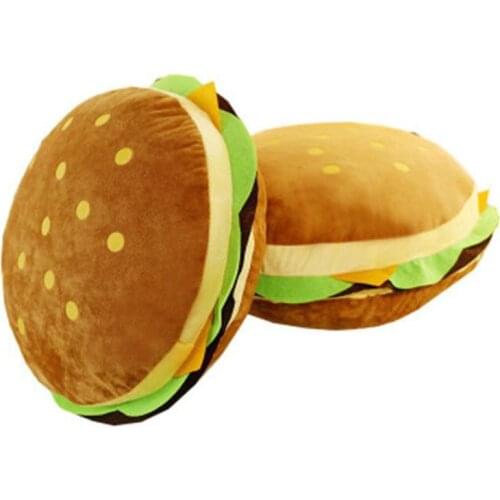 Creative Plush Toy Simulation Cartoon Hamburger Pillow Sofa Burger Cushion Rag Doll Furniture Decoration Children Birthday Gift