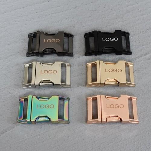 LOGO 10 Pcs 20mm Laser Engraving Metal Bag Strap Quick Side Release Buckle Purse Luggage Outdoor Backpack Webbing Belt Clip