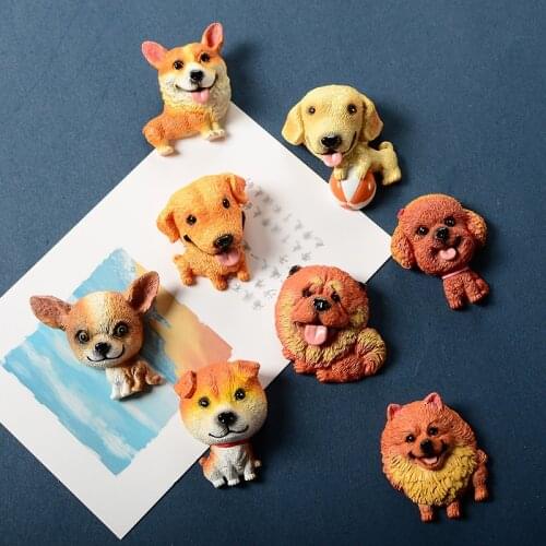 Cartoon pet dog 3D fridge magnet puppy cute animal creative message post creative magnet refrigerator paste refrigerator magnets
