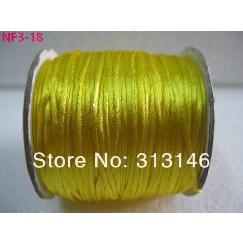 Wholesale 80M/Spool 1.5MM Yellow Braided Macrame Nylon Chinese Knotting Cord Beading Satin Handmade Shamballa String Thread Rope