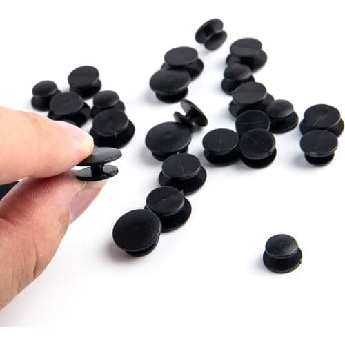 25pcs 8mm/10mm/12mm/13mm Common Cheap Black Button Plastic Ornaments Fit Shoe Decoration Lightweight Children DIY Accessory