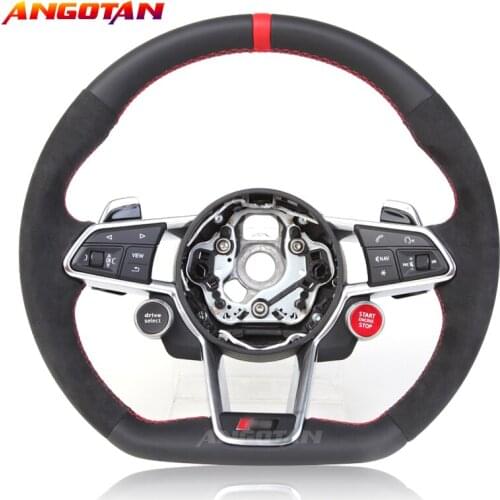 Full leather (smooth leather and Italy Alcantara leather Steering Wheel For Audi R8