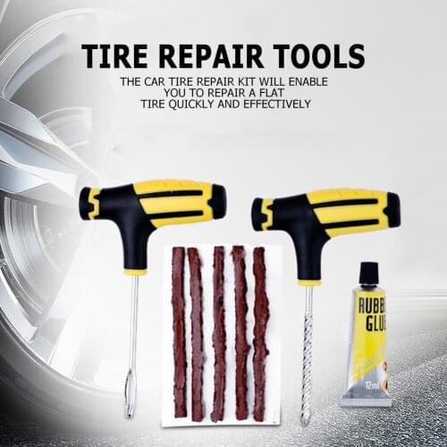 Rubber Strip Tubeless Wheel Tire Puncture Plug Garage Auto Parts Practical Auto Bike Car Tire Repair Patch Tool Kit