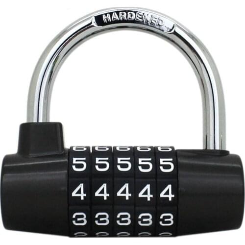 Resettable 5 Digit Padlock Combination Lock Travel Luggage Suitcase Lock Zinc Alloy Padlock Wide Shackle Safety Lock