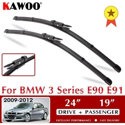 KAWOO Wiper Front Car Wiper Blade For BMW 3 Series E90 E91 October 2009 - Nov. 2012 Windshield Windscreen Window 24"+19" LHD RHD