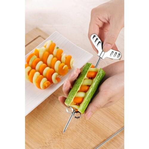 Vegetables Spiral Knife Carving Tool Potato Carrot Cucumber Salad Chopper Manual Spiral Screw Slicer Cutter Spiralizer