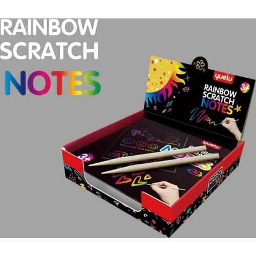 100Page Scraping Painting Sticky Note Multicolor DIY Graffiti Drawing Manual Memo Card Painting Learning Sticky Note Drawing Toy