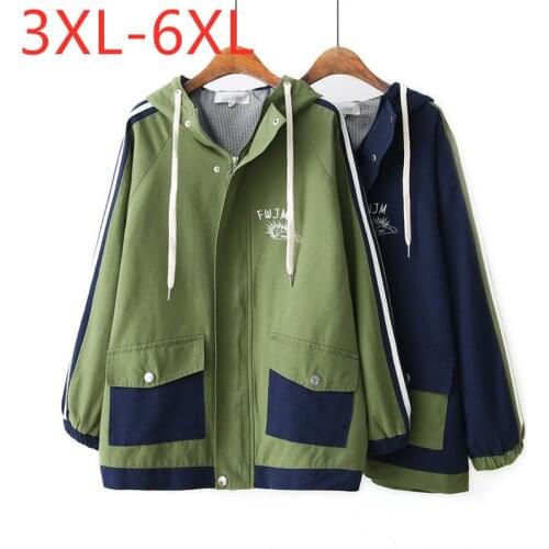 New ladies autumn winter plus size hoodie jacket for women large loose long sleeve cotton pocket zipper coat 3XL 4XL 5XL 6XL