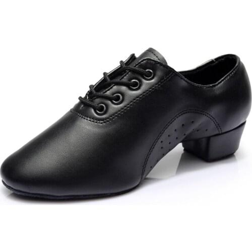Leather Fabric Boys Latin Dance Shoes Breath Leatherette Exercise Shoes Low Heel Ballroom Dance Shoes Wholesale Free Shipping