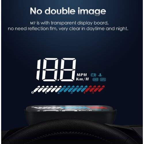 Universal Dual System HUD Head Up Display OBD II/GPS Interface Vehicle Speed Engine RPM OverSpeed Warning Mileage For All Vehic