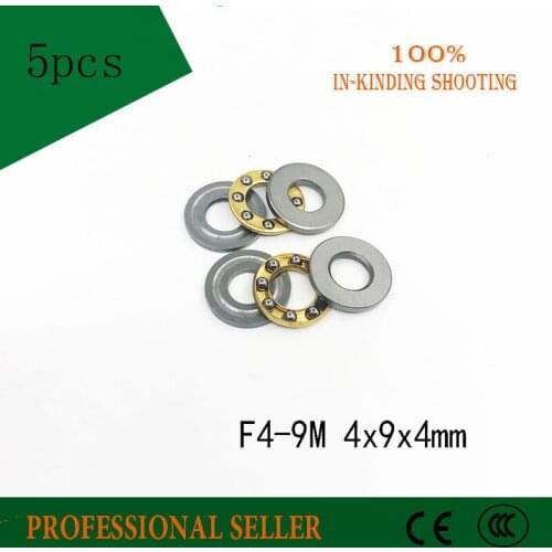 5pcs F4-9M 4*9*4mm Axial shaft Thrust ball Bearing assembly plane thrust bearing