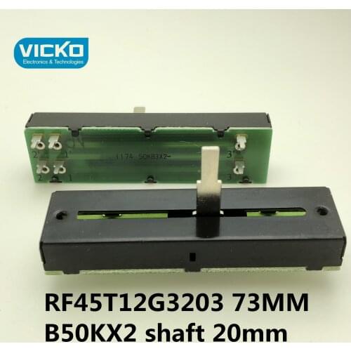 [VK] FD RF45T12G3203 73mm trip 45mm 50KBX2 straight slide rail type mixer sliding potentiometer B50K*2 B50KX2 switch shalf 20mm