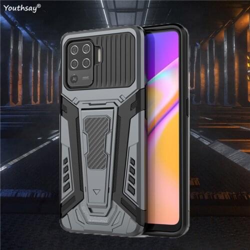 For OPPO A94 Case Silicone Protective Holder Funda Chariot Armor Bracket Rubber Shell For OPPO A94 Cover Case OPPO A94 4G 5G