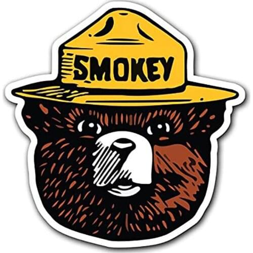12cm*12cm Smokey The Bear Car Sticker Waterproof Animal Decal Laptop Truck Motorcycle Auto Accessories Decoration