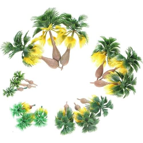 15pcs Miniature Landscape Scenery Layout Model Train Palm Trees Rain Forest Scale 1: 100-1:300 toys
