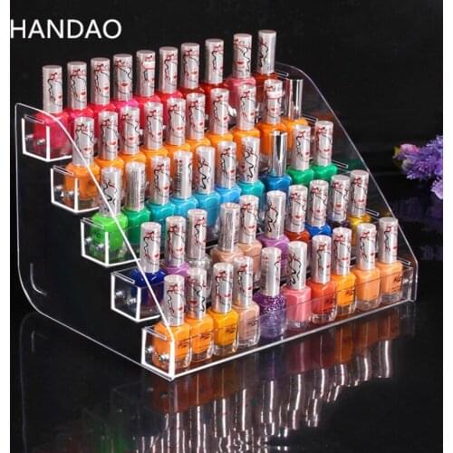 2-6 layers Nail Polish Organizer Storage Rack Detachable Clear Acrylic Lipstick holder Display Shelf Storage Box Container