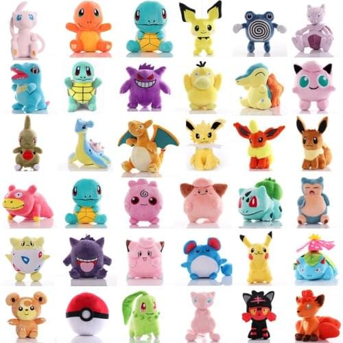 2021 New Mew Squirtle anime Pokemoned kawaii plush Pikachued cartoon toys to collect Children Day Gifts