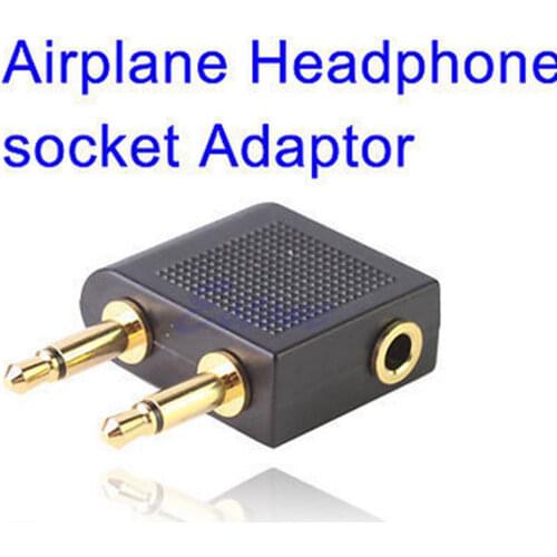 3.5mm to 2x3.5mm Airplane Travel Headphone Earphone Jack Audio Adapter Converter