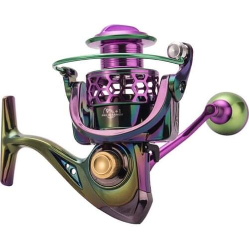 9+1BB Fishing Reel Metal Rocker Arm Power Handle Fishing Lure Set Sea Fishing 1000-6000 Speed Ratio 4.7:1 5.2:1 Spinning Reel