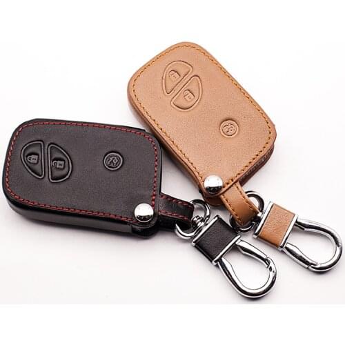 Car styling car leather remote control car key holder key cover for Lexus RX270 CT200H ES240 3 Butuns Key Shell car accessories