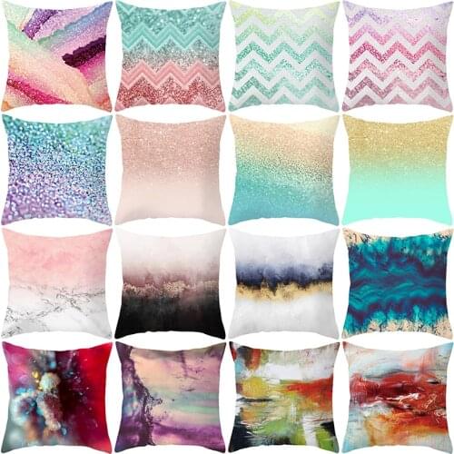 Cross-border hot style ins pillowcase custom gradient color pillow abstract geometric household goods new year decoration gifts