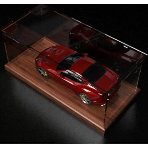 Acrylic Display Case with Wood Base for 1:18 Off Road Car Model Dolls Figures Storage Box Dustproof
