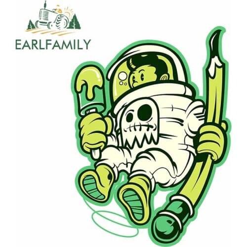 EARLFAMILY 13cm x 9.6cm for Astronaut Pop Art Motorcycle Car Sticker Windshield Anime Decal Refrigerator Cartoon VAN Decoration