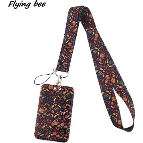 Flyingbee X1647 Fire Equipment Lanyard ID Card Holder Car KeyChain Phone Badge Key Ring Holder Lanyard Jewelry Gift For Firemen