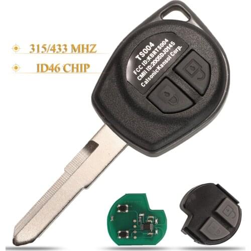 Kutery 5pcs 2Button Remote Key Fob 315mhz/ 433mhz Id46 Chip For Suzuki Swift Sx4 Alto Vitara Ignis Jimny Splash Hu87 Uncut Blade