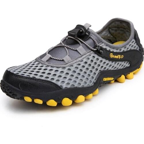New Arrive Man Mesh Aqua Shoes Rubber Sole Outdoor Breathable Hiking Swimming Upstream Shoes Mens Beach Water Male Sneakers