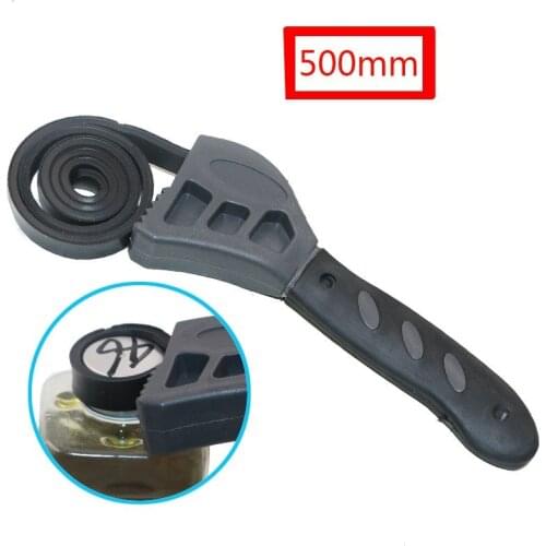 Multi-function 500mm Rubber Belt Wrench Adjustable Bottle Opener Auto Oil Filter Car Repair Spanner Hand Tools