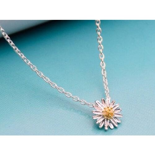 New Style Daisy Necklace pendant silver plated fashion wedding jewelry Lovely Korean style dropping shipping