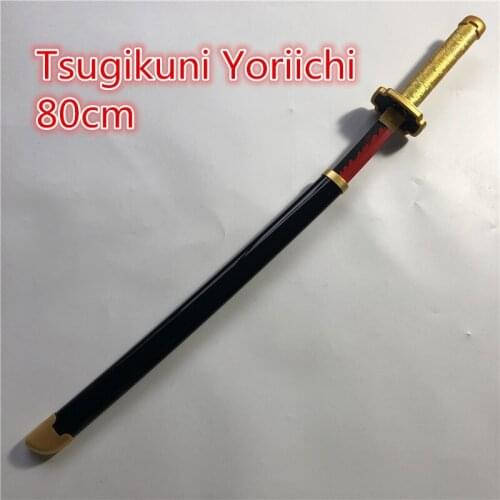 Demon Slayer Sword Weapon Tsugikuni Yoriichi Sowrd Kimetsu no Yaiba Cosplay 1:1 Ninja Knife Anime Wood Sword 80cm