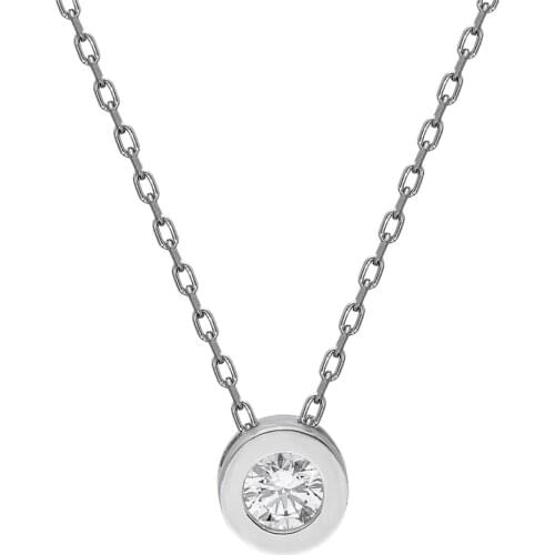 Swarovski Cubic Zirconia Plastering Engagement 925 Silver Necklace