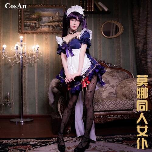 Hot Game Genshin Impact Mona Cosplay Costume Astrologer Lovely Sweet Maid Outfit Female Activity Party Role Play Clothing S-XL