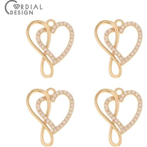 Cordial Design 40Pcs 16*21MM CZ Charms/Hand Made/Earrings Accessories/DIY Pendant/Earring Making/Jewelry Findings & Components