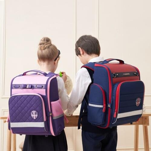 Spine Protect Schoolbag For 6-8-12 Years Little Boys Girls Load Relief Backpack For Kids 1-3-6 Grade Children Shoulder Bookbag