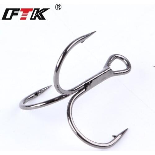 FTK Treble Hook Baitholder Bass Fishing Hook Lure Holder Fly Tying Crank Hook Set Saltwater 10 pcs/lot Needle Fishhook 709