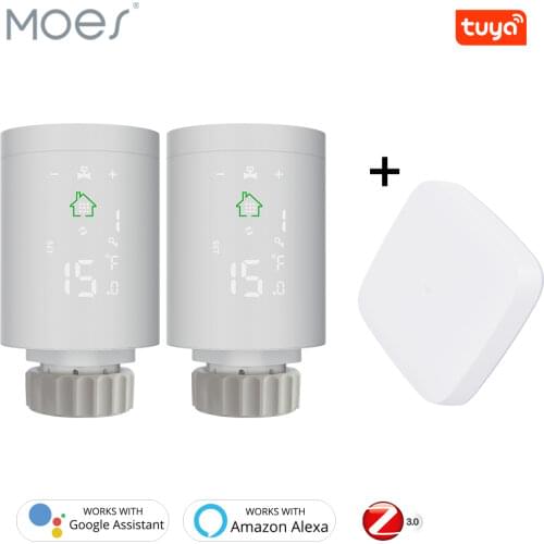 Tuya ZigBee3.0 Smart Radiator Actuator Programmable Thermostatic Radiator Valve Temperature Controller Voice Control via Alexa