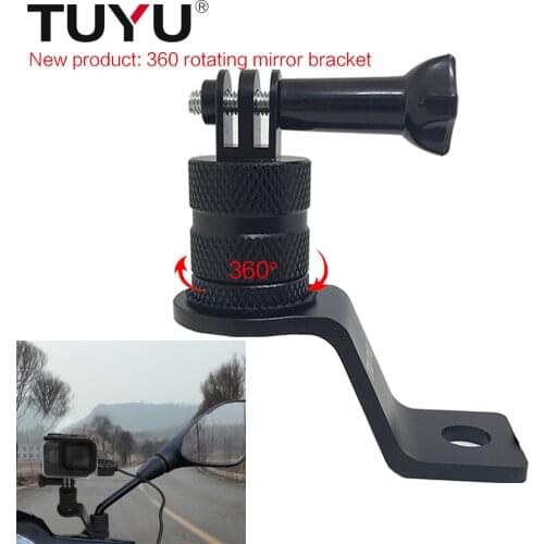 TUYU motorcycle CNC aluminum frame 360 rotation installation For gopro Hero 9 8 7 6 5 4 SJCAM sj4000 xiaomi YiEKEN motion camera