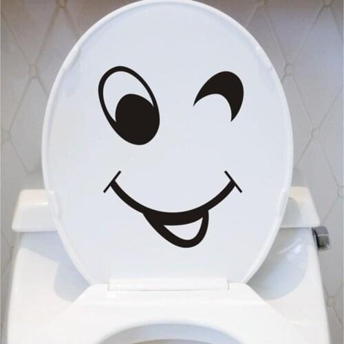 Funny Face Silhouette Toilet Bathroom Vinyl Sticker Decals Home Decor 4WS-0058