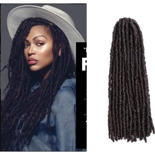 Nu Faux Locs Crochet Hair Soft Faux Locs Hook Braids Curly Dreadlock Braiding Hair Extensions 18inch Afro Curls