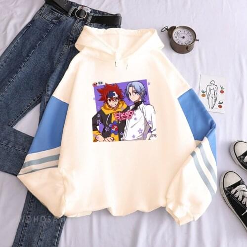 Japan Anime SK8 The Infinity Langa/Reki Color Match Hoodies Men Funny Cartoon Manga Streetwear Women Winter Fashion Sweatshirts