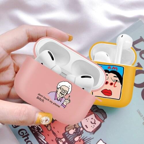 Funny Cartoon Soft Case For AirPods 2/1 Pro Silicone Air Pods 3 Wireless Bluetooth Earphone Box Candy Matte Cover