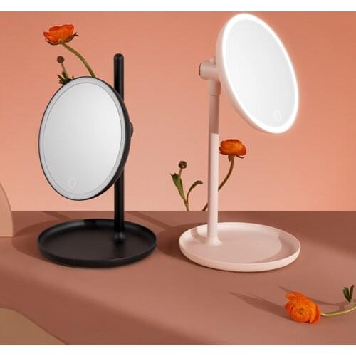 Sothing Led Light Makeup Mirror 2000mAh HD Silver-Plated Mirror Adjustable Touch Dimmer Led Vanity Table Desk Cosmetic Mirror