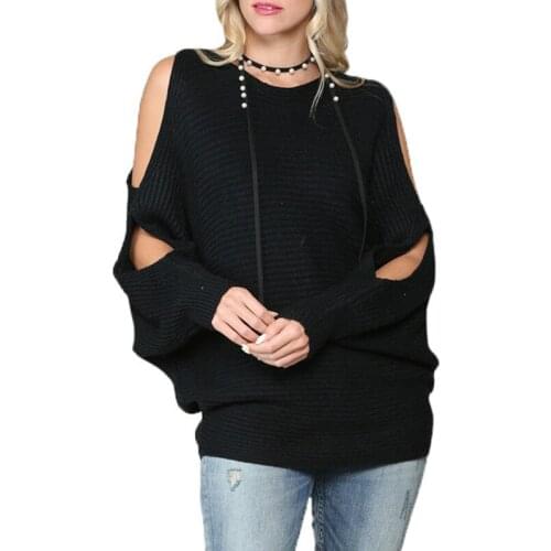 Sweaters Women Autumn Hollow Out Batwing Sleeves Tops Korean Fashion Womens Clothing 2021 Casual Loose Jersey Mujer Pull Femme