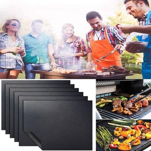 1/2/3PC Non-stick BBQ Grill Mat Easily Cleaned Barbecue Grill Mat Heavy Duty High Temperature Resistance Kitchen BBQ Accessories