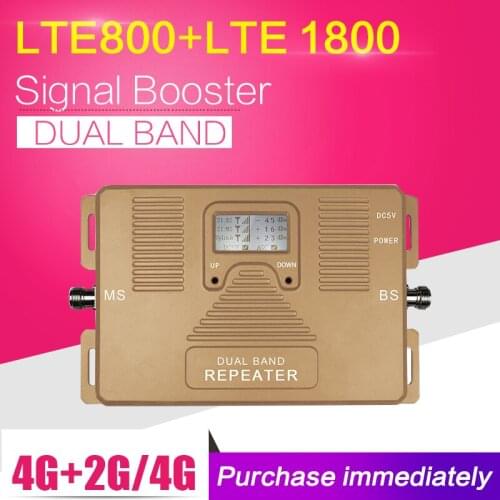 4G LTE 800 4G LTE 1800 Dual Band Cell Phone Cellular Signal Repeater 2g 4g 1800mhz Amplifier Moblie Phone Signal Booster