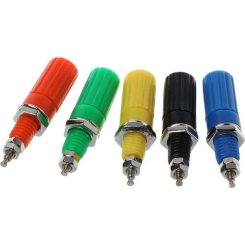 5Pcs/Set Binding Post 5 Colors Speaker 4mm Banana Plug Test Connector Jack Socket #RW1209